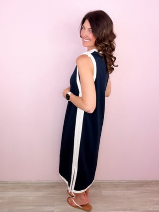 Varsity Style Midi Dress