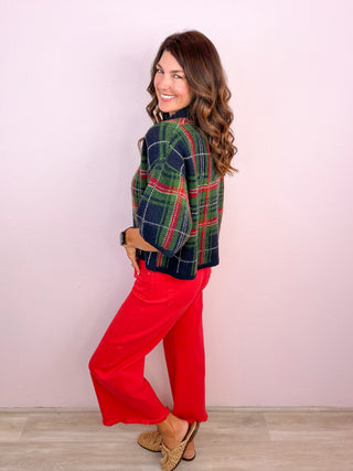 Risen® Tummy Control Slightly Cropped Red Denim