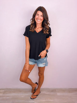The Easy Does It Slub Pocket Tee - Black