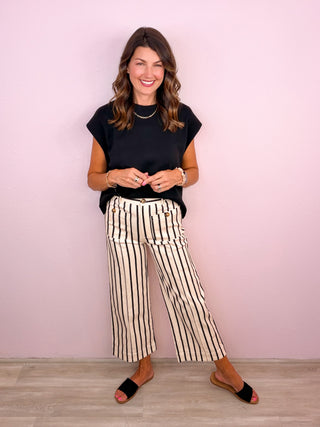 Pinstripe Perfection Pants (Black)