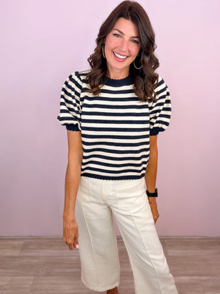 Crush Breaker Sweater Top - Navy