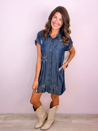 Stars Align Tencel Shirt Dress