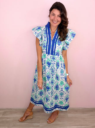 Santorini Stroll Midi Dress