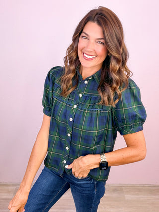 Plaid & Proper Top - Navy