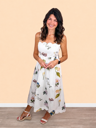 Sweet Escape Midi Dress (Ivory)