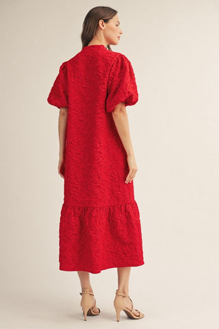 Gracefully Yours Midi Dress (Red)