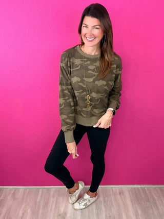 Now You See Her Thermal Camo Top