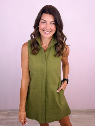 Signature Shift Dress (Olive)