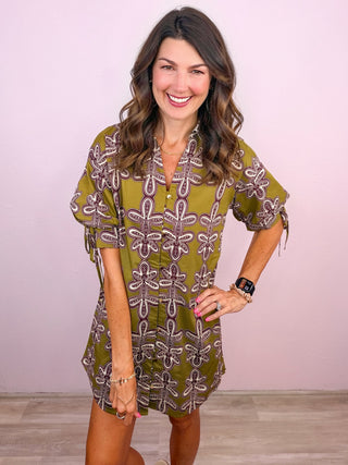 Effortlessly Bold Dress (Olive)