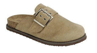 Suede Slip On Buckle Clogs