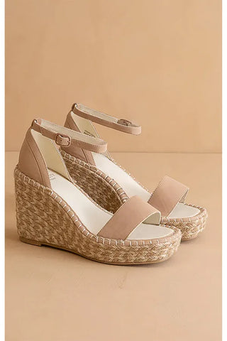 Whip Stitch Espadrille Platform Wedge Sandal