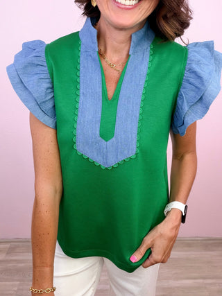 Sweet & Structured Top (Green)