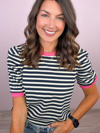 Such a Delight Top (Navy)