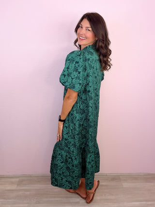 Gracefully Yours Midi Dress (Hunter)