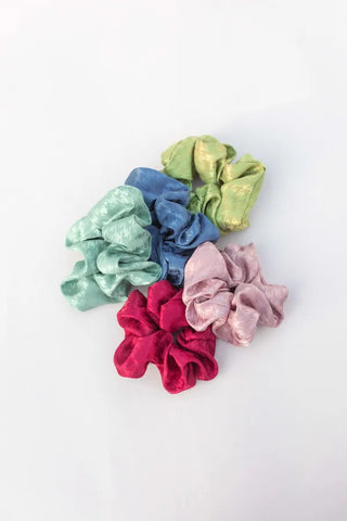 Satin Houndstooth Scrunchie