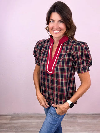 Pretty In Plaid Top