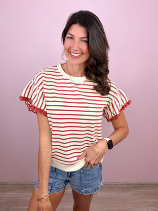 Sweet Detail Stripe Top