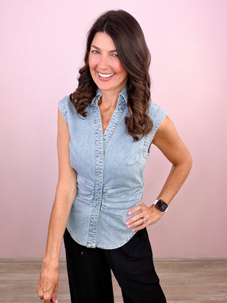 Sweetly Styled Denim Top