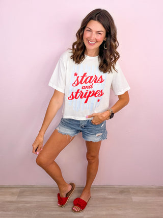 Stars & Stripes Crop T-shirt