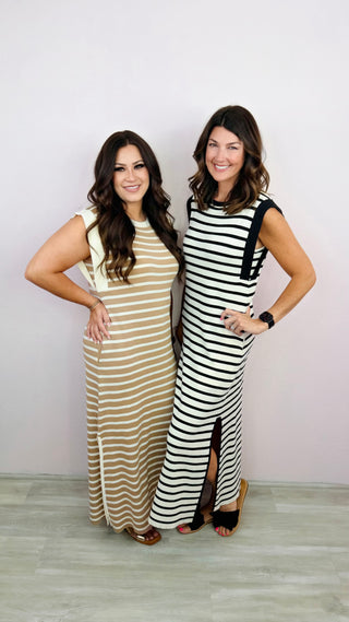 Clean Lines Midi Dress (Taupe)