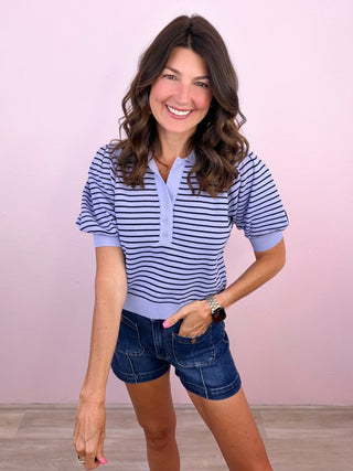 Everyday Preppy Top (Lavender)
