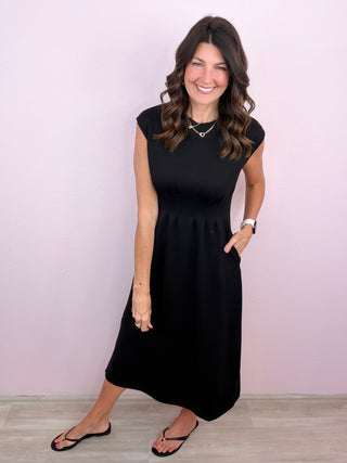 Elevated Throw On Midi Dress