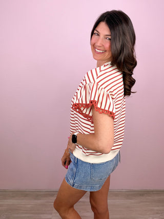 Sweet Detail Stripe Top