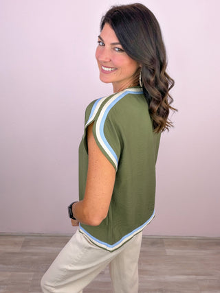 Seeking Transition Top - Olive