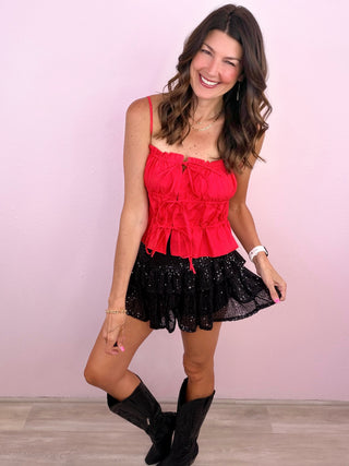 Ruffle Sequin Skort