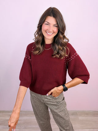 Added Edge Sweater (Burgundy)