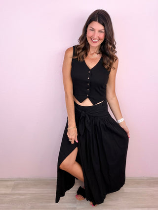 Effortless Moment Maxi Skirt (Black)