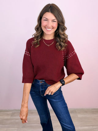Added Edge Sweater (Burgundy)