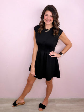 Elevated Throw On Dress (Black)