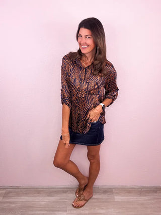 RISEN Mid Rise Denim Skirt