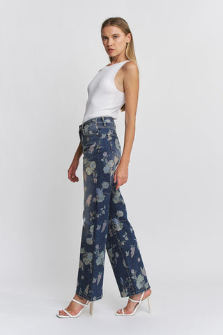 MICA Floral Crush Wide Leg Denim