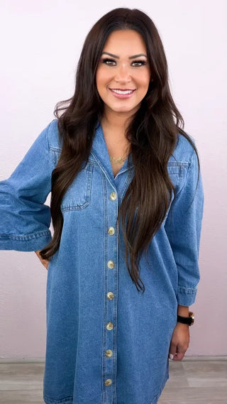 Denim Moments Button Up Dress