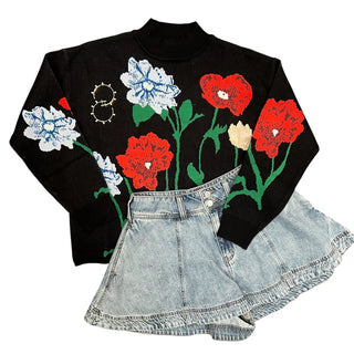 Bold Blooms Sweater