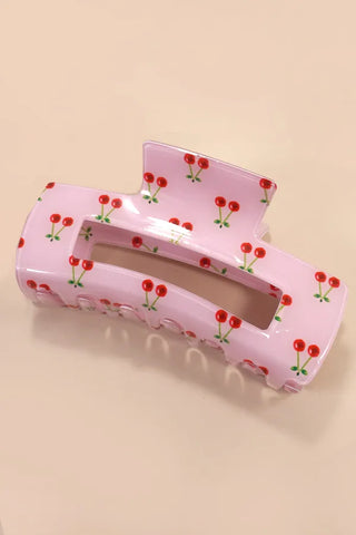Cherries Rectangle Hair Claw Clip