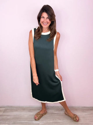 Varsity Style Midi Dress