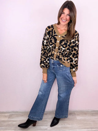 MICA High Rise Wide Leg Flare Denim