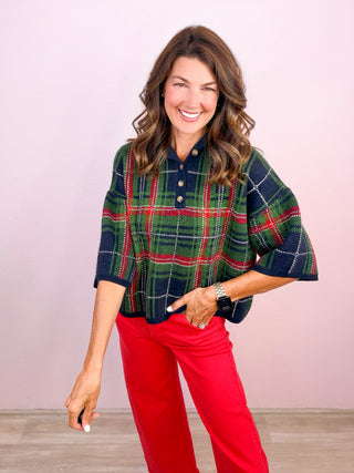 Risen® Tummy Control Slightly Cropped Red Denim