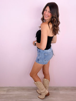 Tied Up Strapless Top