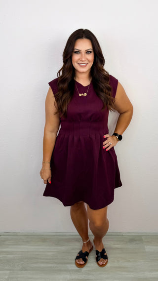 Elevated Throw On Dress (Burgundy)