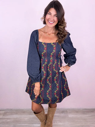 Quilted Vision Denim Dress