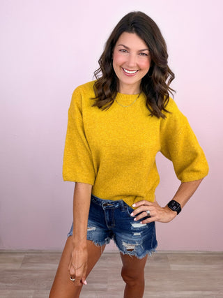 Everyday Luxe Knit Top (Chartreuse)