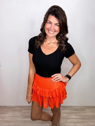 Ruffle Sequin Skort