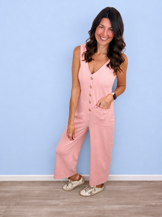 Sweet & Simple Jumpsuit (Pink)