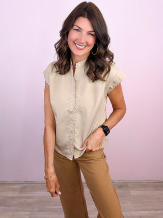 Delicate Detail Blouse (Sand)