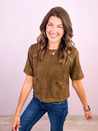 Horsebit of Charm Top - Brown