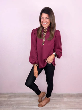 Pops of Leopard Top